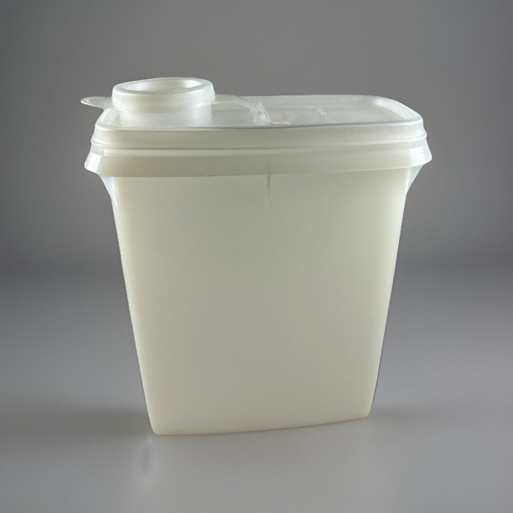 Vintage Tupperware Store N' Pour Jr. Cereal Container 4 Cup Sheer 499 w Flip Lid